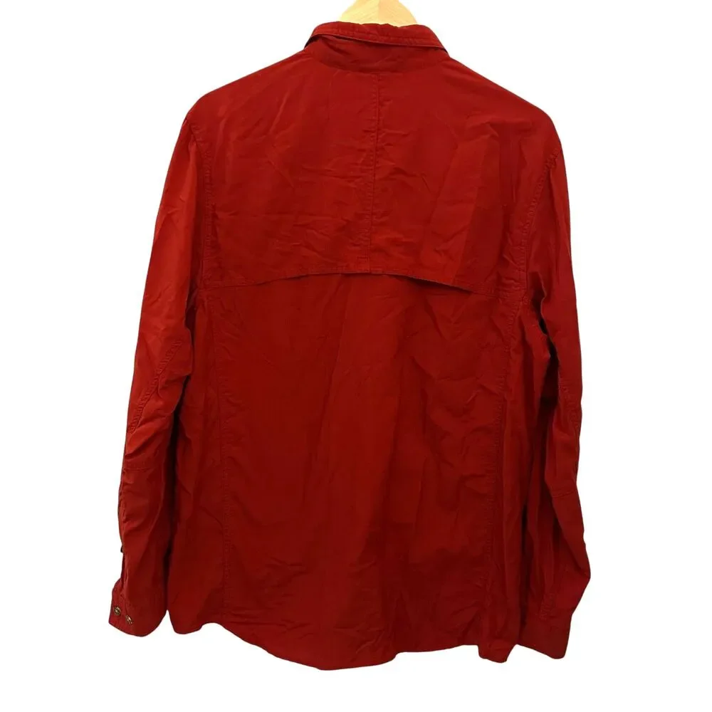 The North Face Men's Red Nylon‎ Button Up Gorpcore Outdoor Shirt Size M